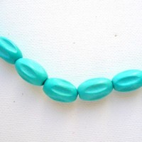 grooved oval - turquoise
